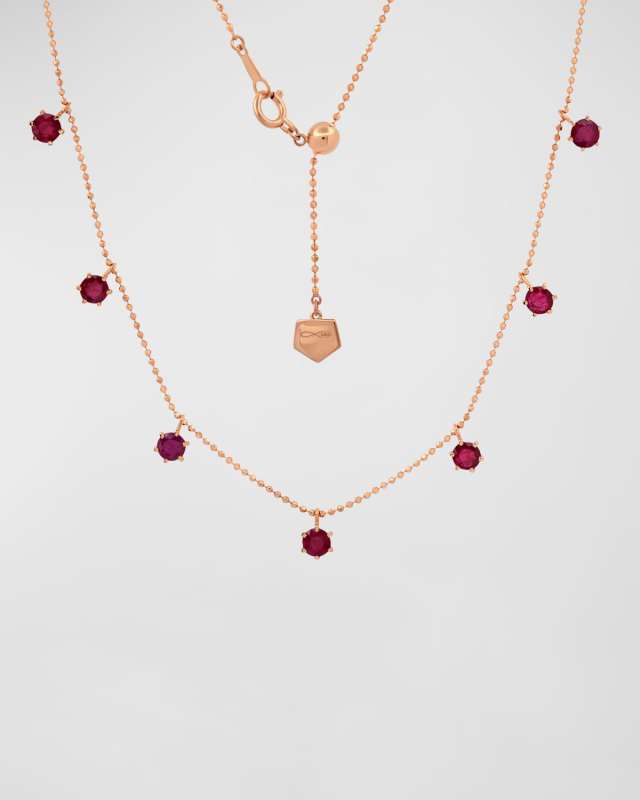 18k 5-Station Floating Sapphire Necklace